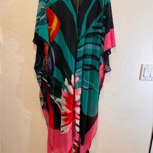 Vibrant Floral Kaftan Coverup